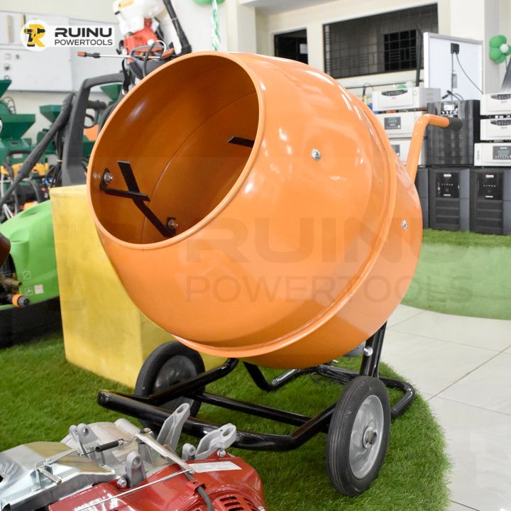 Electric Concrete Mixer (Orange Drum)
