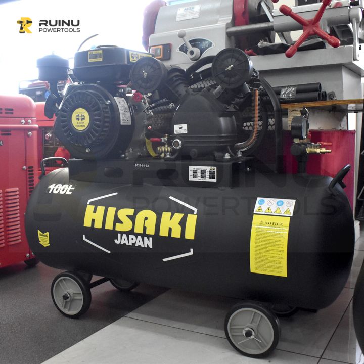 Hisaki 100L Petrol Air Compressor